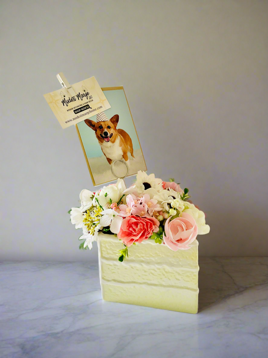 Cake Planter | Floral Arrangement & Card