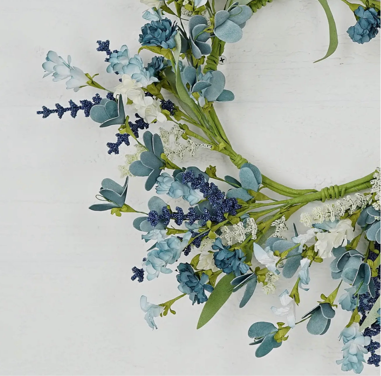 Country Blue & White Mix | Wreath or Candle Ring