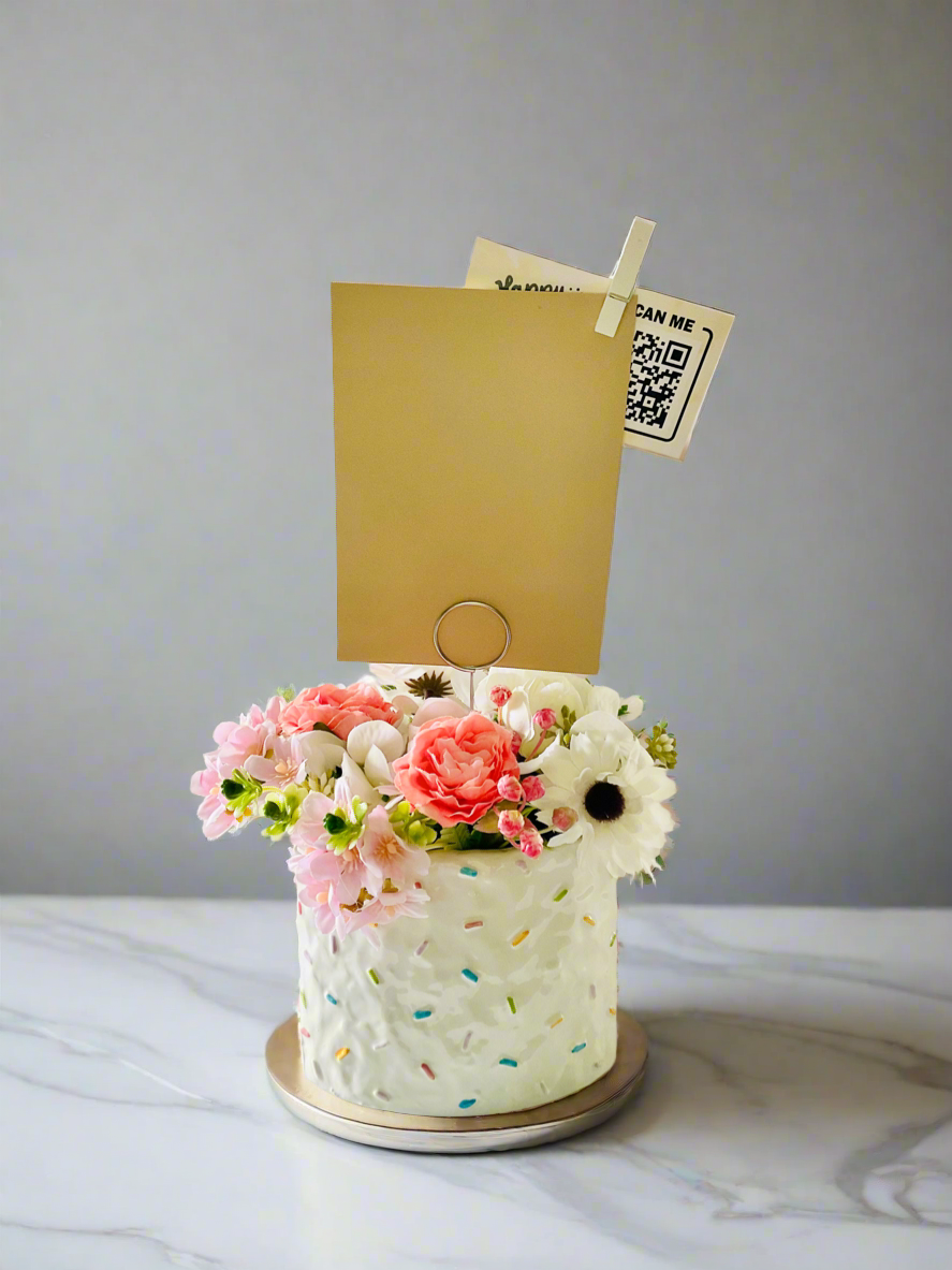 Cake Planter | Floral Arrangement & Card
