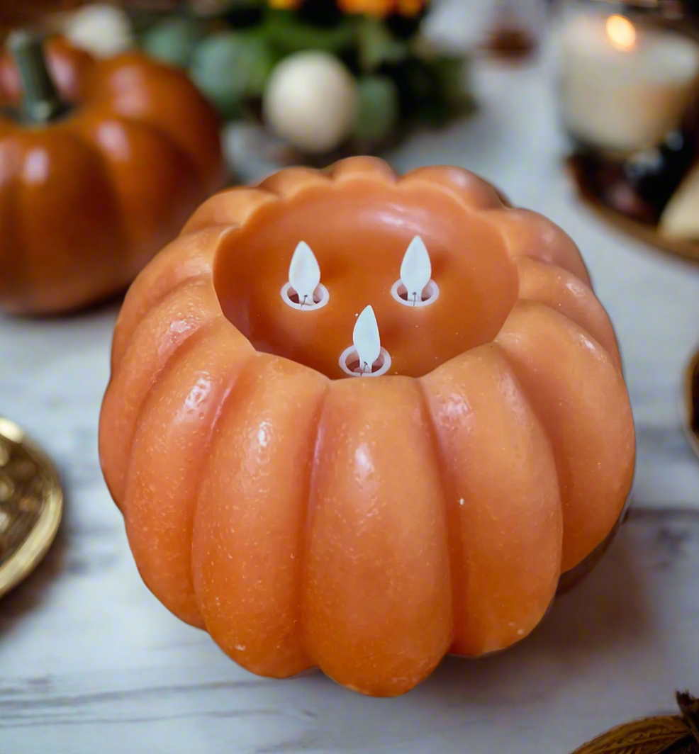 Pumpkin LED Moving Flame Candle 8x6