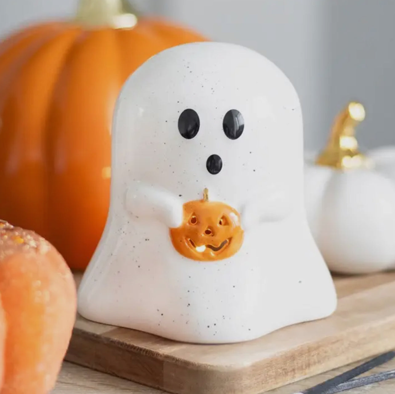 Ghost with Pumpkin | Tea light Holder
