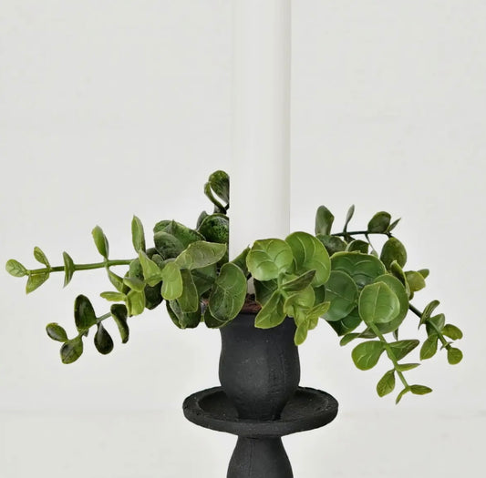Soft Touch Evergreen Eucalyptus Taper Candle Ring