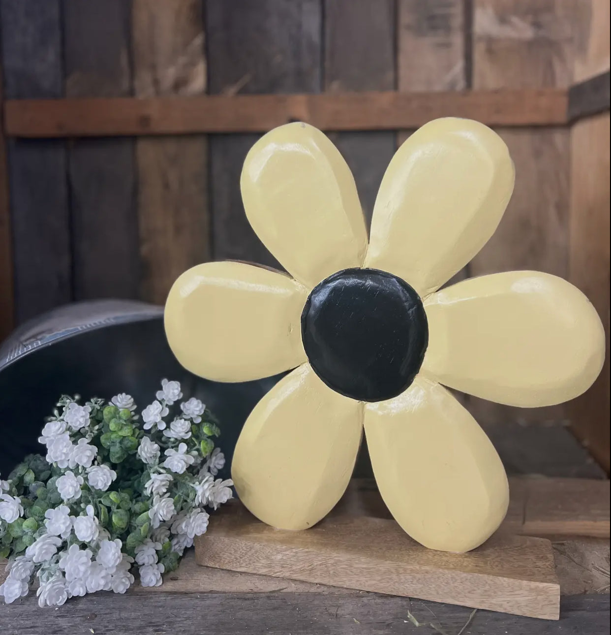 Wood Enamel Flower Sitters