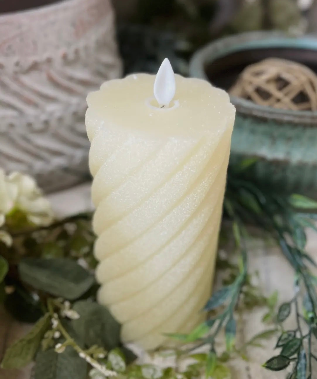 Frosted LED Candle 3x6”