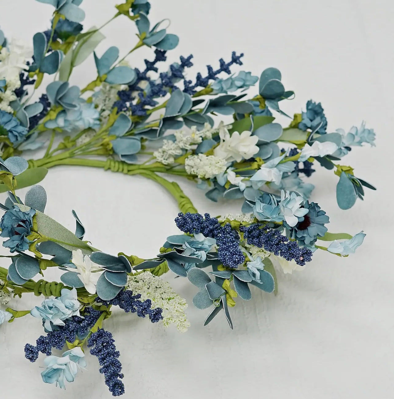 Country Blue & White Mix | Wreath or Candle Ring