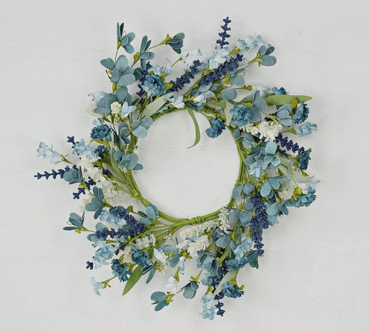 Country Blue & White Mix | Wreath or Candle Ring