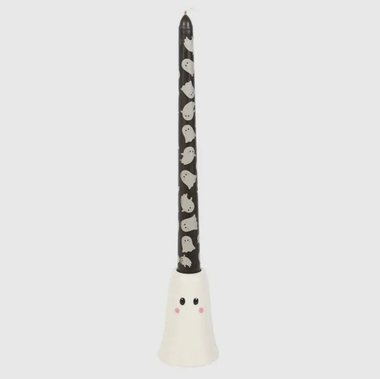 Ghost Taper Holder with Candle