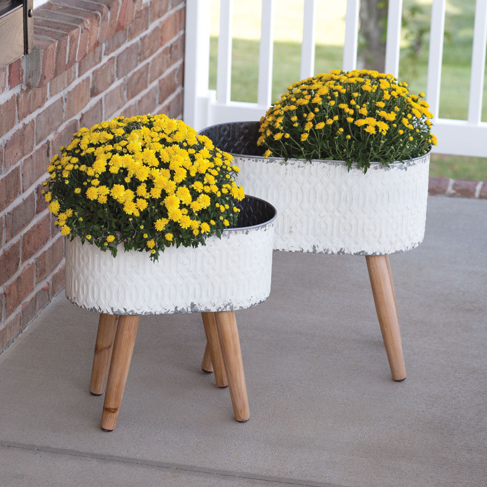 Embossed Metal Planters