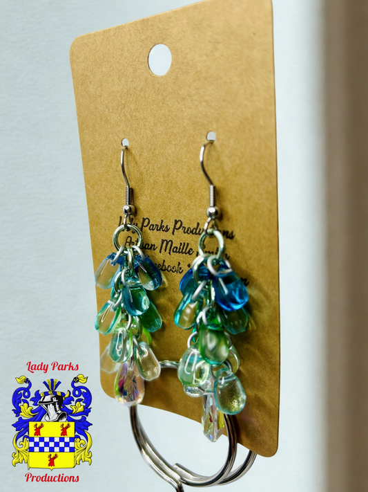 Glass Bead Cluster Earrings