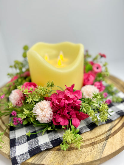 6” Handmade Floral Ring - Pinks