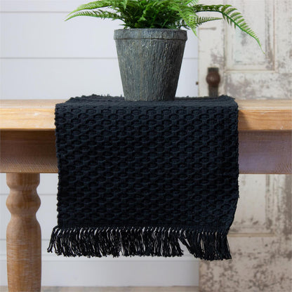 Woven Black Table Runner