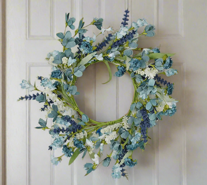 Country Blue & White Mix | Wreath or Candle Ring