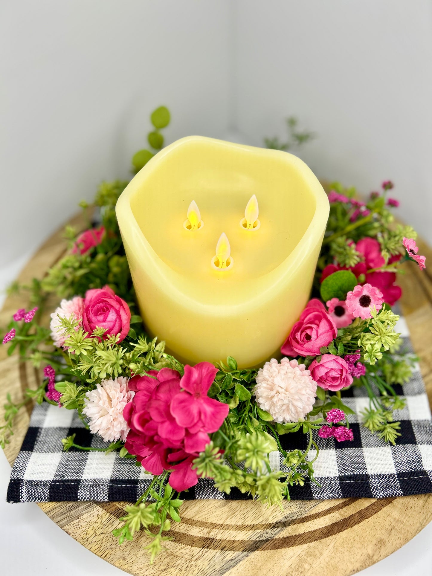 LED 3 Wick Candle Centerpiece Bundle