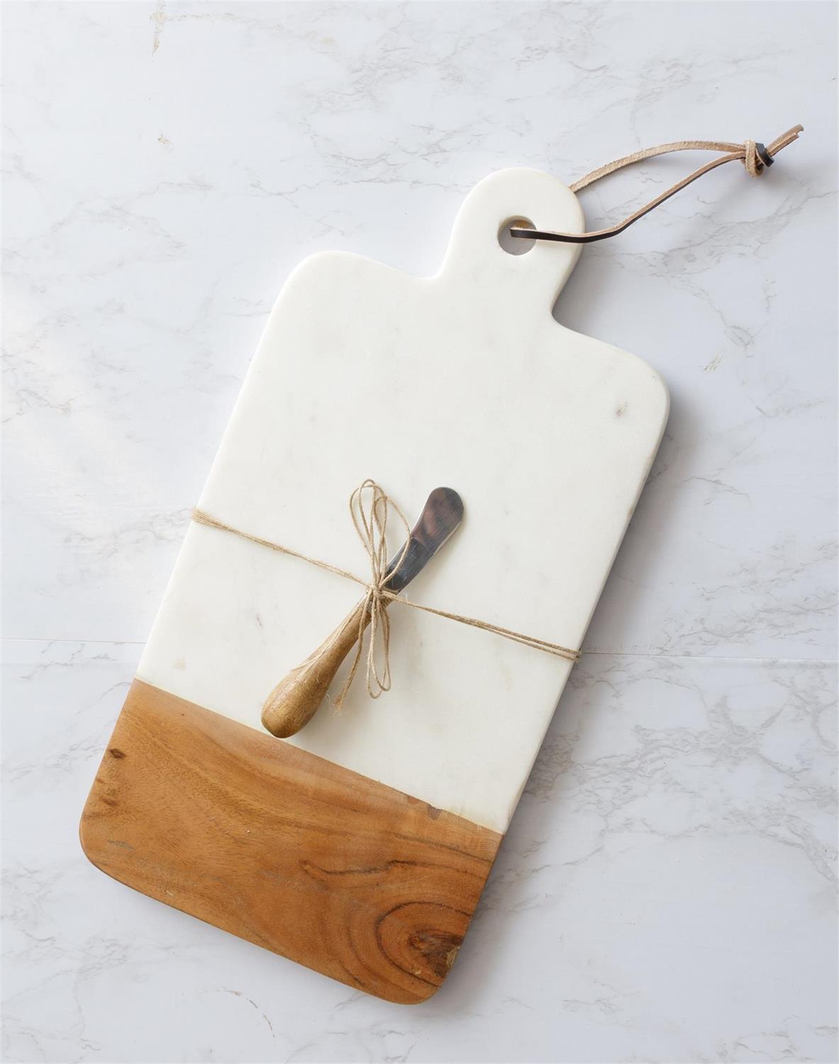 Marble & Wood Serving Board & Dip Set