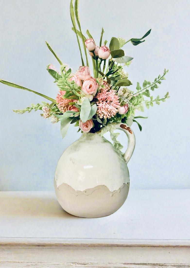 French Blue Jug & Floral Bundle