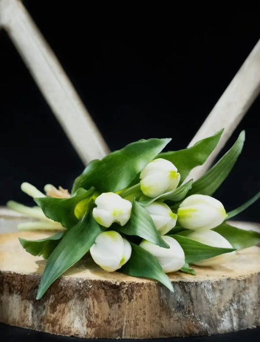 White Tulip Bunch 12”