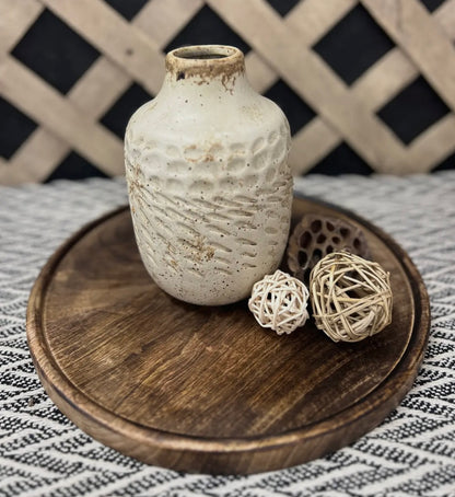 Dark Wood Round Centerpiece Plate