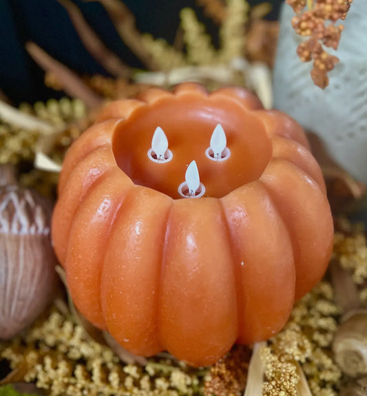 Pumpkin LED Moving Flame Candle 8x6