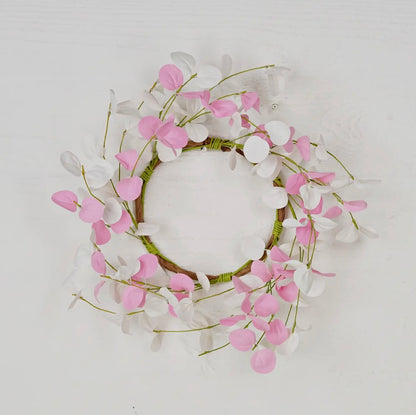 Pink & White Silver Dollar with Twig | Wreath or Candle Ring