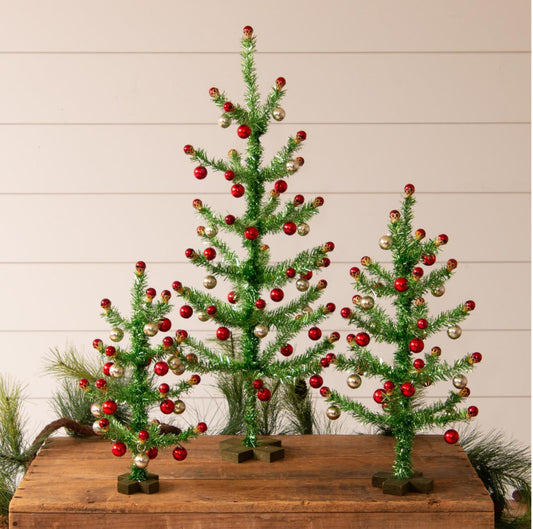 Vintage Christmas Trees | Set of 3