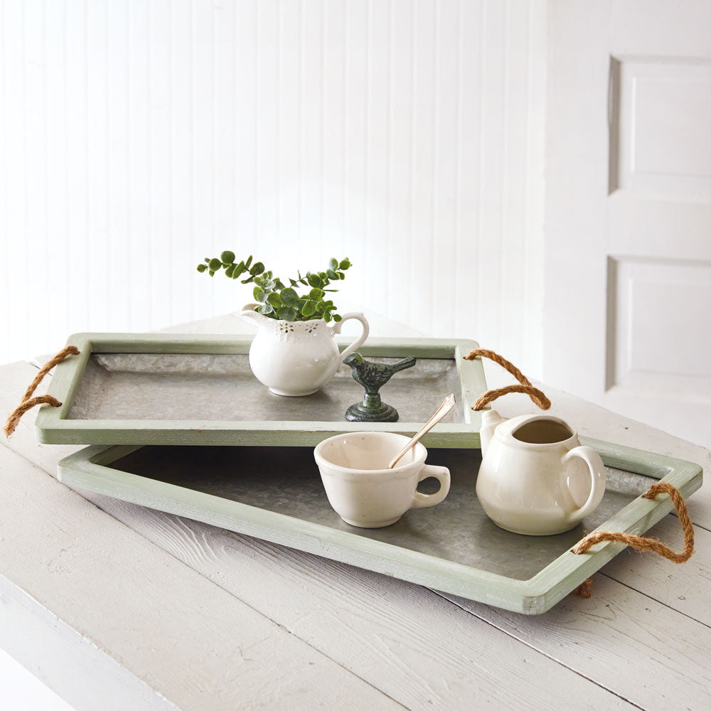 Jade Galvanized Tray