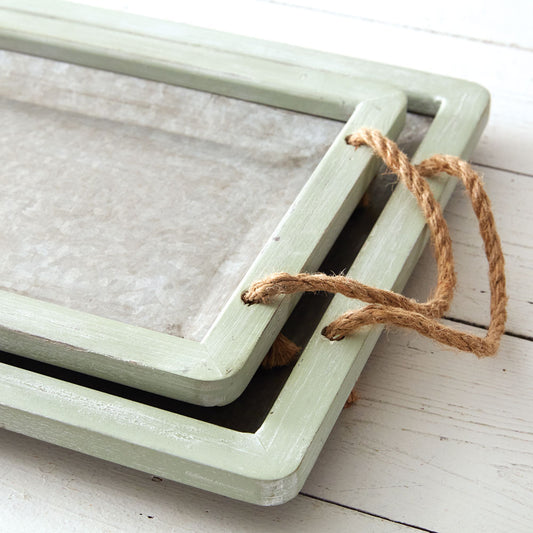 Jade Galvanized Tray