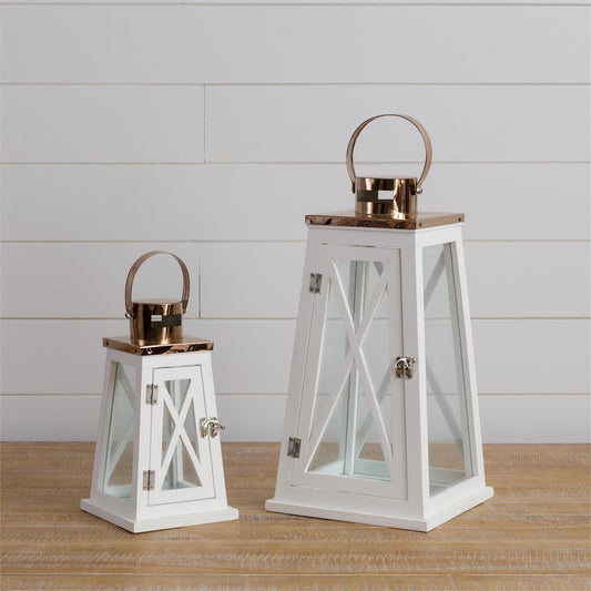 White and Rose Gold Lantern