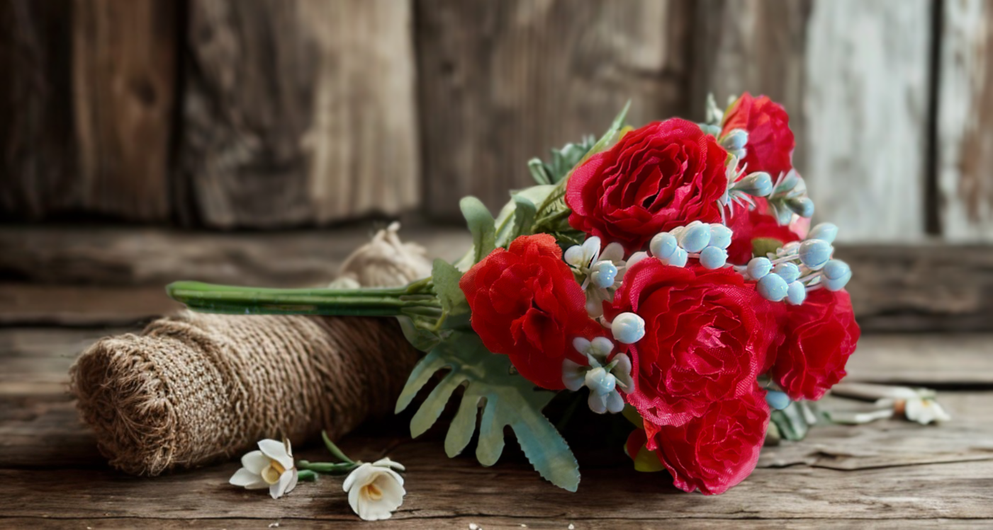 Rose with Berries Pick 14”