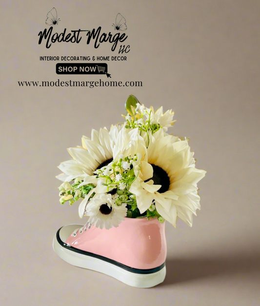 Pink Sneaker Planter | Floral Arrangement & Card