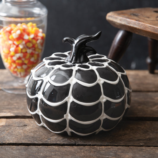 Spiderweb Porcelain Pumpkin