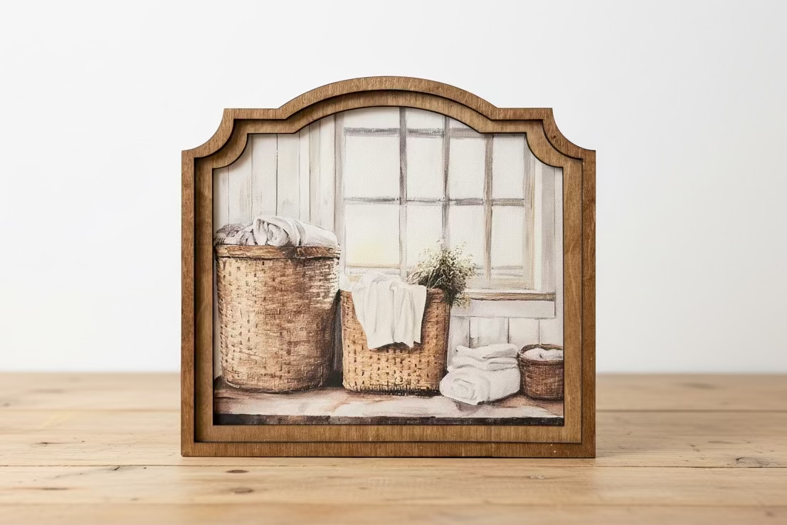 Provincial Laundry Baskets Framed Art 9x10”