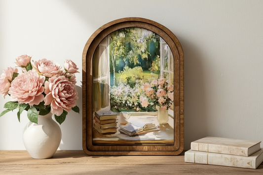 Arch Spring Window Framed Art 6x8”