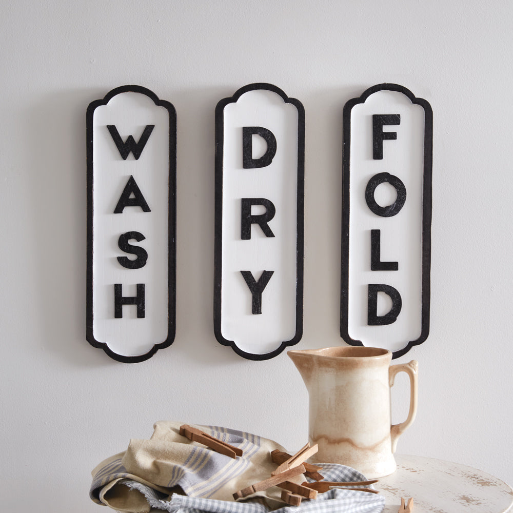 Wash Dry Fold Sign Set