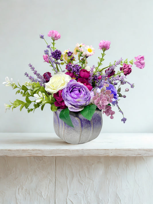 Spring Tulip Planter Vase & Arrangement