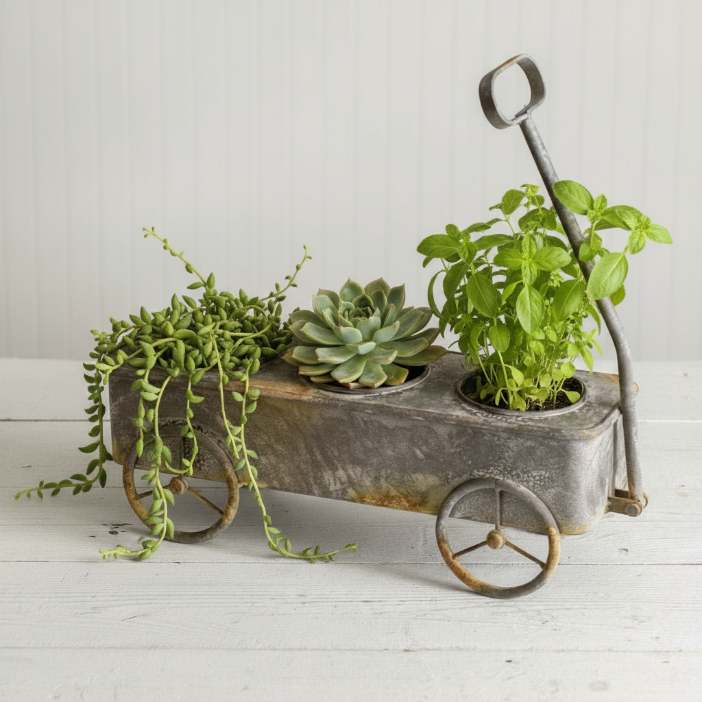 Rusty Wagon Planter/Organizer