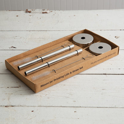 Mason Jar Drinking Straw Set