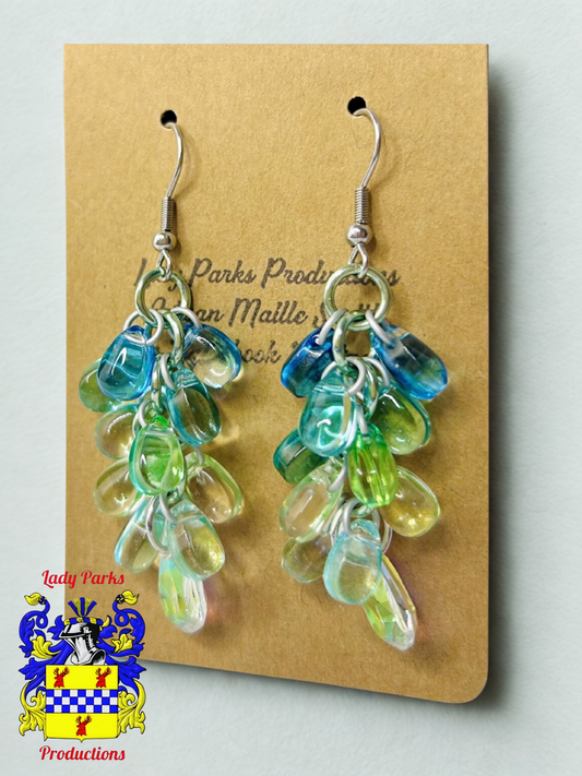 Glass Bead Cluster Earrings