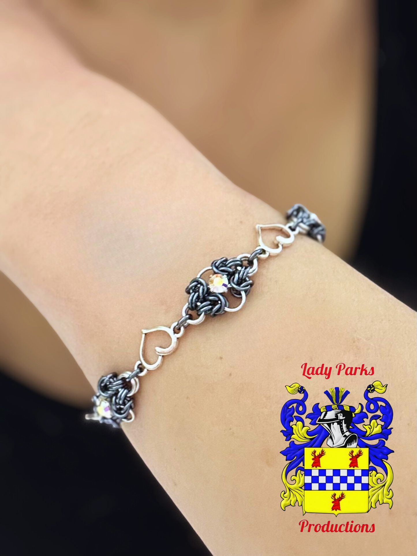 Micro Heart Charm Bracelet with Gems
